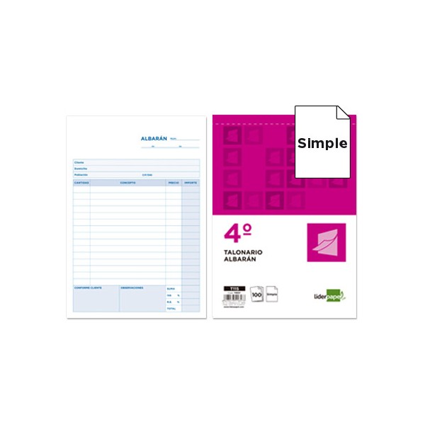 Talonario liderpapel albaran cuarto original t115. Talonario liderpapel albaran cuarto original t115.