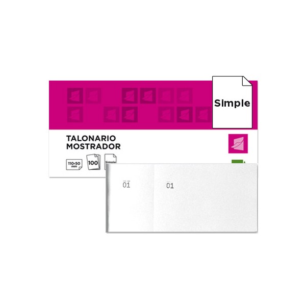 Talonario liderpapel mostrador 50x110 mm tl09 blanco con matriz. Talonario liderpapel mostrador 50x110 mm tl09 blanco con matriz.