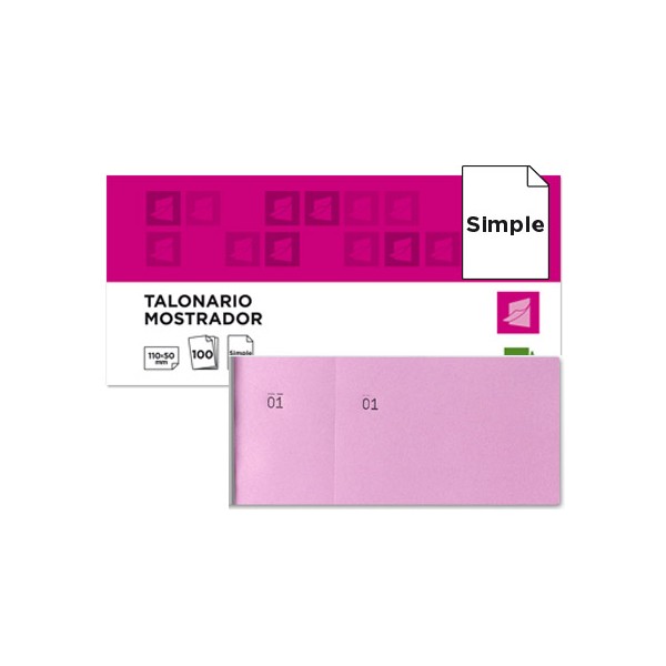 Talonario liderpapel mostrador 50x110 mm tl11 rosa con matriz. Talonario liderpapel mostrador 50x110 mm tl11 rosa con matriz.