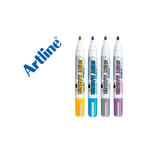 Rotulador artline camiseta ekt-2 amarillo,gris,celeste y violeta punta redonda 2 mm uso en camiseta caja de 4. Rotulador artline camiseta ekt-2 amarillo,gris,celeste y violeta punta redonda 2 mm uso en camiseta caja de 4.