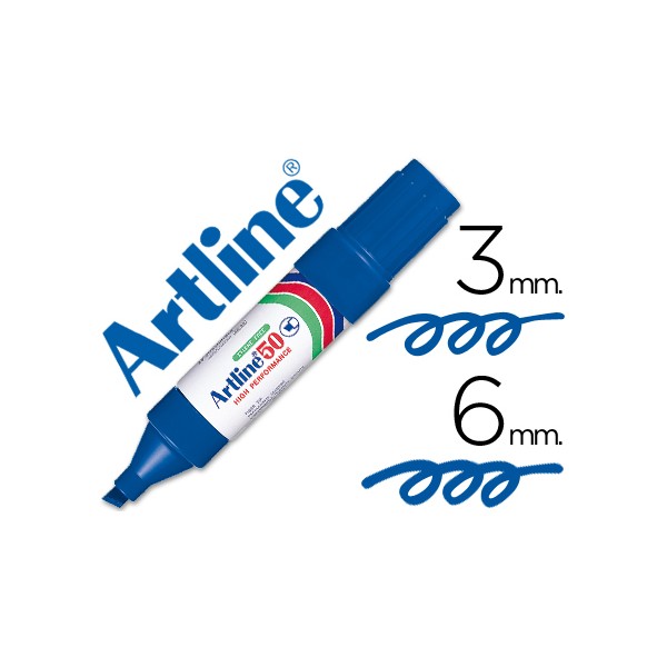 Rotulador artline marcador permanente ek-50 azul -punta biselada 6 mm -papel metal y cristal. Rotulador artline marcador permanente ek-50 azul -punta biselada 6 mm -papel metal y cristal.