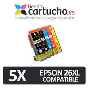 PACK 4 (ELIJA COLORES) CARTUCHOS COMPATIBLES EPSON 26XL PERTENENCIENTE A LA REFERENCIA Encre Epson 26XL