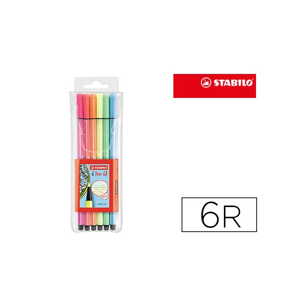 Rotulador stabilo acuarelable pen 68 metalico 1 mm estuche de 6 unidades colores surtidos. Rotulador stabilo acuarelable pen 68 metalico 1 mm estuche de 6 unidades colores surtidos.