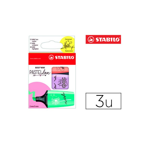 Rotulador stabilo boss mini pastellove estuche con asa de 3 unidades brisa violeta/melocoton. Rotulador stabilo boss mini pastellove estuche con asa de 3 unidades brisa violeta/melocoton.