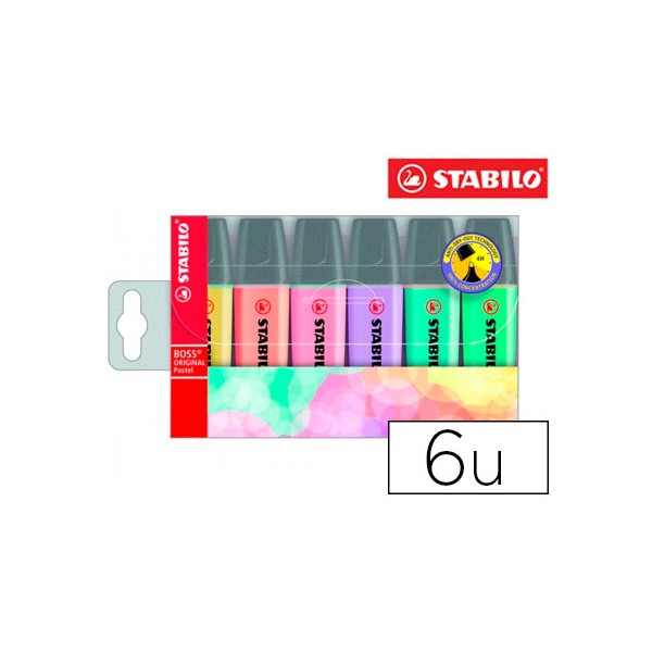 Rotulador stabilo boss pastel fluorescente 70 estuche de 6 unidades surtidas. Rotulador stabilo boss pastel fluorescente 70 estuche de 6 unidades surtidas.