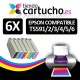 PACK 12 (ELIJA COLORES) CARTUCHOS COMPATIBLES EPSON T5591/2/3/4/5/6