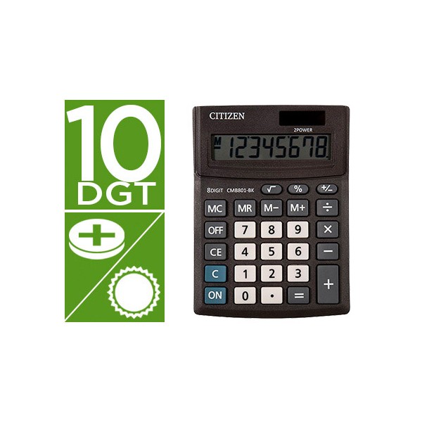 Calculadora citizen sobremesa business line eco eficiente solar y pilas 10 digitos 136x100x32 mm. Calculadora citizen sobremesa business line eco eficiente solar y pilas 10 digitos 136x100x32 mm.
