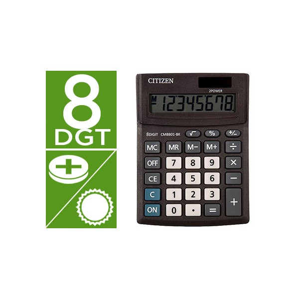 Calculadora citizen sobremesa business line eco eficiente solar y pilas 8 digitos 136x100x32 mm. Calculadora citizen sobremesa business line eco eficiente solar y pilas 8 digitos 136x100x32 mm.