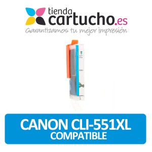 Cartucho Compatible CANON CLI 551XL CYAN para impresoras PIXMA iP7250 / MG5450 / MG6350 PERTENENCIENTE A LA REFERENCIA Canon PGI550 / CLI551 / PGI550XL / CLI551XL