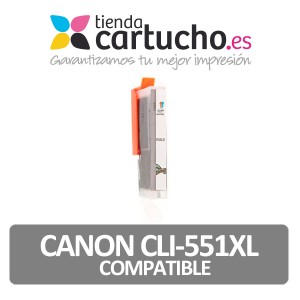 Cartucho Compatible CANON CLI 551XL GRIS para impresoras PIXMA iP7250 / MG5450 / MG6350 PERTENENCIENTE A LA REFERENCIA Canon PGI550 / CLI551 / PGI550XL / CLI551XL