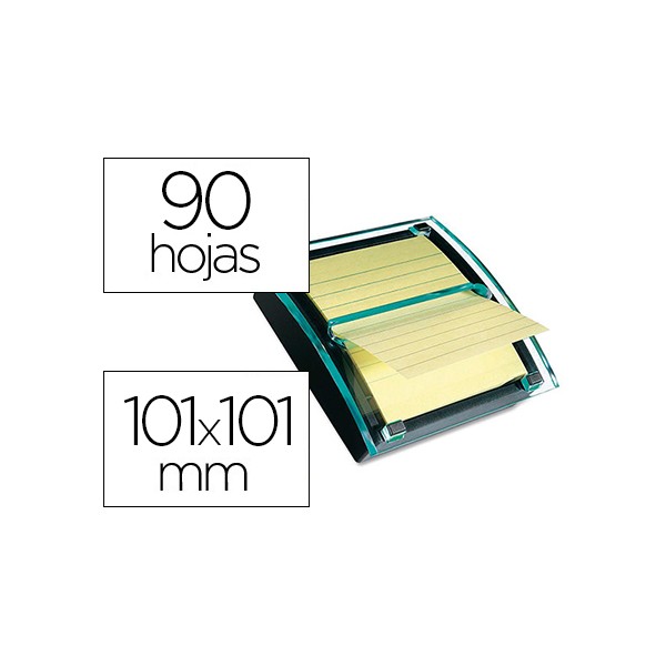 Soporte bloc de notas adhesivas quita y pon post-it super sticky z-notes color negro/transparente con 1 bloc. Soporte bloc de notas adhesivas quita y pon post-it super sticky z-notes color negro/transparente con 1 bloc.