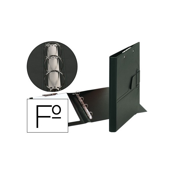 Carpeta 4 anillas 25 mm lengueta miniclip plastico saro folio negra. Carpeta 4 anillas 25 mm lengueta miniclip plastico saro folio negra.