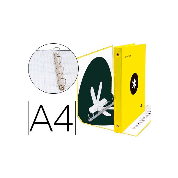 Carpeta 4 anillas 40 mm mixtas liderpapel antartik a4 forrada color amarillo. Carpeta 4 anillas 40 mm mixtas liderpapel antartik a4 forrada color amarillo.