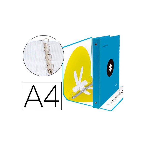 Carpeta 4 anillas 40 mm mixtas liderpapel antartik a4 forrada color azul. Carpeta 4 anillas 40 mm mixtas liderpapel antartik a4 forrada color azul.