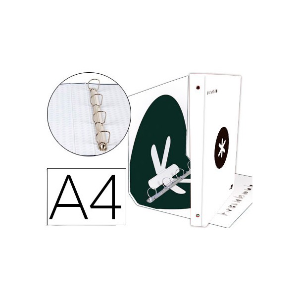 Carpeta 4 anillas 40 mm mixtas liderpapel antartik a4 forrada color blanco. Carpeta 4 anillas 40 mm mixtas liderpapel antartik a4 forrada color blanco.
