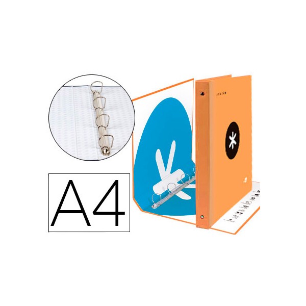 Carpeta 4 anillas 40 mm mixtas liderpapel antartik a4 forrada color naranja. Carpeta 4 anillas 40 mm mixtas liderpapel antartik a4 forrada color naranja.