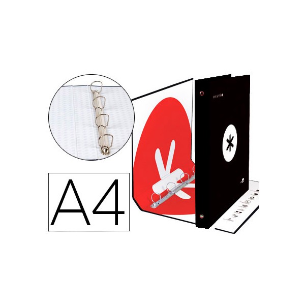 Carpeta 4 anillas 40 mm mixtas liderpapel antartik a4 forrada color negro. Carpeta 4 anillas 40 mm mixtas liderpapel antartik a4 forrada color negro.
