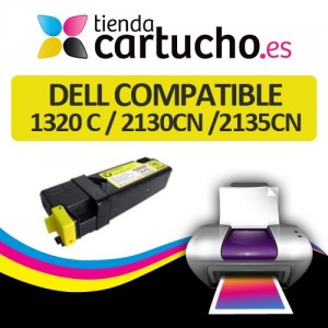 Toner AMARILLO DELL 1320C / 2130CN / 2135CN compatible, sustituye al toner original D2130 PARA LA IMPRESORA Cartouches DELL 2135CN