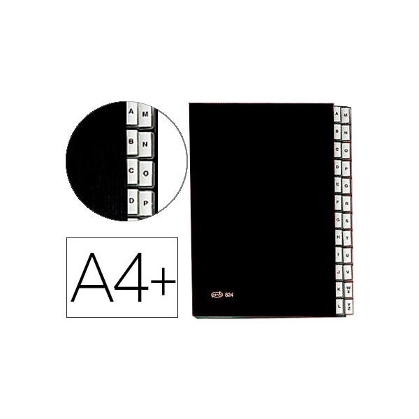 Carpeta clasificadora fuelle pardo carton compacto folio 24 departamentos visor doble personalizables color negro. Carpeta clasificadora fuelle pardo carton compacto folio 24 departamentos visor doble personalizables color negro.