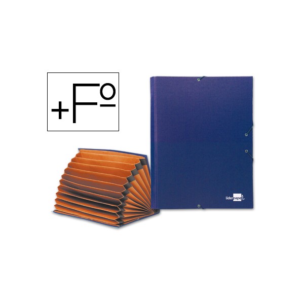 Carpeta clasificadora liderpapel 12 departamentos folio prolongado carton forrado azul fuelle. Carpeta clasificadora liderpapel 12 departamentos folio prolongado carton forrado azul fuelle.