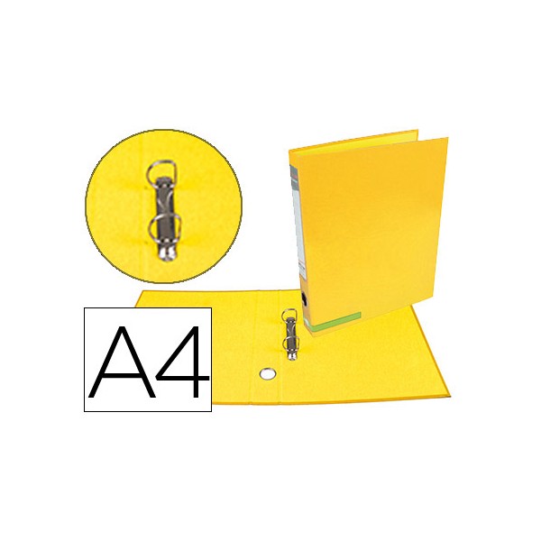 Carpeta de 2 anillas 25 mm mixtas liderpapel a4 forrado color system con ollado y tarjetero amarillo. Carpeta de 2 anillas 25 mm mixtas liderpapel a4 forrado color system con ollado y tarjetero amarillo.