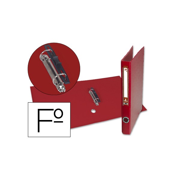 Carpeta de 2 anillas 25mm mixt as liderpapel folio forrado papercoat con ollao y tarjetero compresor plastico rojo. Carpeta de 2 anillas 25mm mixt as liderpapel folio forrado papercoat con ollao y tarjetero compresor plastico rojo.