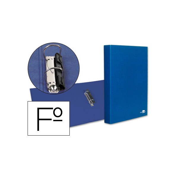 Carpeta de 2 anillas 25mm mixtas liderpapel folio carton forrado paper coat compresor plastico azul. Carpeta de 2 anillas 25mm mixtas liderpapel folio carton forrado paper coat compresor plastico azul.