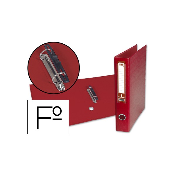 Carpeta de 2 anillas 40mm mixt as liderpapel folio forrado papercoat con ollao y tarjetero compresor plastico rojo. Carpeta de 2 anillas 40mm mixt as liderpapel folio forrado papercoat con ollao y tarjetero compresor plastico rojo.