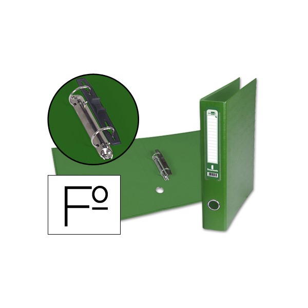 Carpeta de 2 anillas 40mm mixt as liderpapel folio forrado papercoat con ollao y tarjetero compresor plastico verde. Carpeta de 2 anillas 40mm mixt as liderpapel folio forrado papercoat con ollao y tarjetero compresor plastico verde.