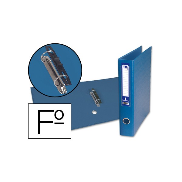 Carpeta de 2 anillas 40mm mixtas liderpapel folio carton forrado paper coat compresor plastico azul. Carpeta de 2 anillas 40mm mixtas liderpapel folio carton forrado paper coat compresor plastico azul.