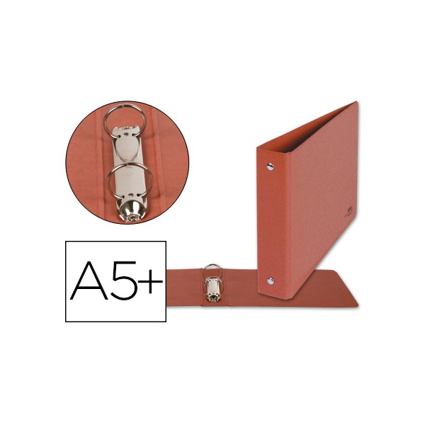 Carpeta de 2 anillas 40mm redondas liderpapel cuarto apaisado carton cuero. Carpeta de 2 anillas 40mm redondas liderpapel cuarto apaisado carton cuero.