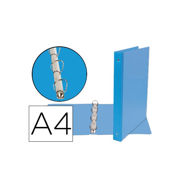 Carpeta de 4 anillas 25 mm mixtas liderpapel a4 carton forrado pvc azul. Carpeta de 4 anillas 25 mm mixtas liderpapel a4 carton forrado pvc azul.