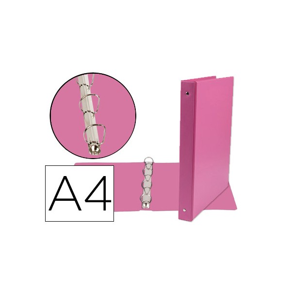 Carpeta de 4 anillas 25 mm mixtas liderpapel a4 carton forrado pvc fucsia. Carpeta de 4 anillas 25 mm mixtas liderpapel a4 carton forrado pvc fucsia.