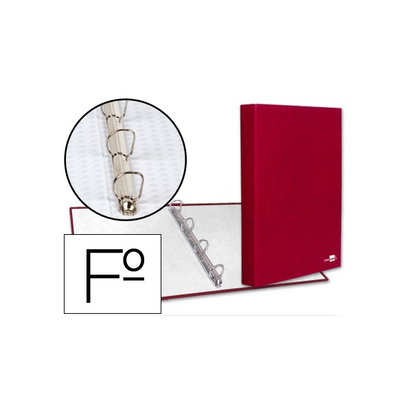 Carpeta de 4 anillas 25mm mixtas liderpapel folio carton forrado paper coat roja. Carpeta de 4 anillas 25mm mixtas liderpapel folio carton forrado paper coat roja.