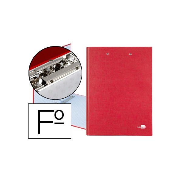 Carpeta de 4 anillas 25mm redondas liderpapel folio carton forrado paper coat roja con miniclip. Carpeta de 4 anillas 25mm redondas liderpapel folio carton forrado paper coat roja con miniclip.
