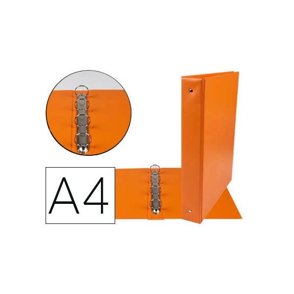 Carpeta de 4 anillas 40 mm mixtas liderpapel a4 carton forrado pvc naranja. Carpeta de 4 anillas 40 mm mixtas liderpapel a4 carton forrado pvc naranja.