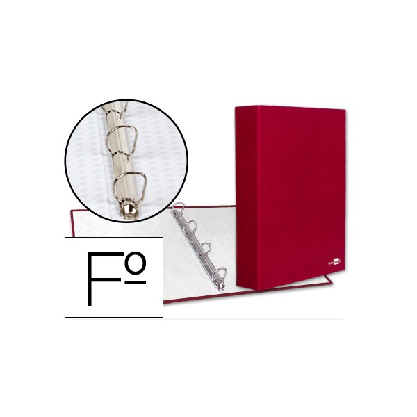 Carpeta de 4 anillas 40mm mixtas liderpapel folio carton forrado paper coat roja. Carpeta de 4 anillas 40mm mixtas liderpapel folio carton forrado paper coat roja.