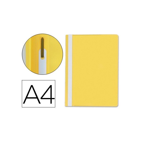 Carpeta dossier fastener plastico q-connect din a4 amarilla. Carpeta dossier fastener plastico q-connect din a4 amarilla.