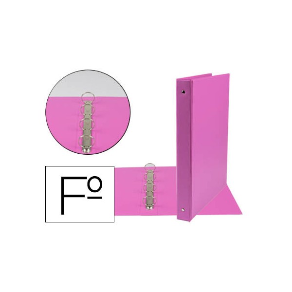 Carpeta liderpapel 4 anillas 25 mm redondas plastico folio color fucsia. Carpeta liderpapel 4 anillas 25 mm redondas plastico folio color fucsia.