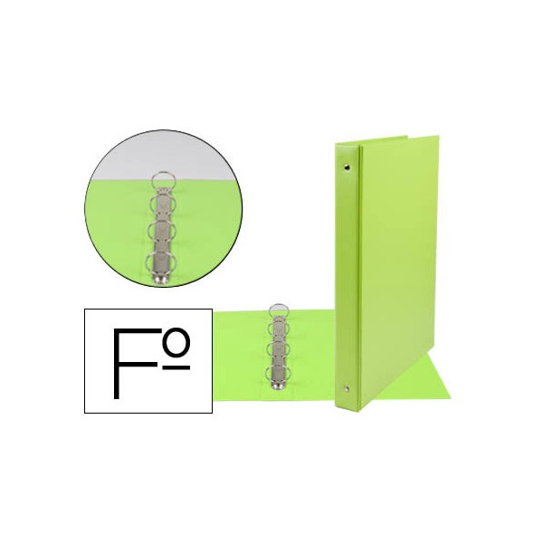 Carpeta liderpapel 4 anillas 25 mm redondas plastico folio color verde pistacho. Carpeta liderpapel 4 anillas 25 mm redondas plastico folio color verde pistacho.