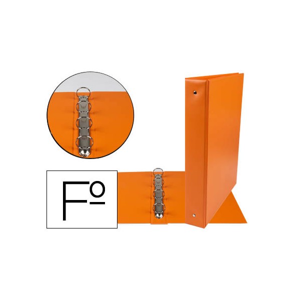 Carpeta liderpapel 4 anillas 40 mm redondas plastico folio color naranja. Carpeta liderpapel 4 anillas 40 mm redondas plastico folio color naranja.