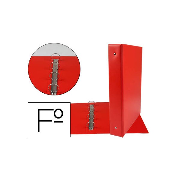 Carpeta liderpapel 4 anillas 40 mm redondas plastico folio color rojo. Carpeta liderpapel 4 anillas 40 mm redondas plastico folio color rojo.
