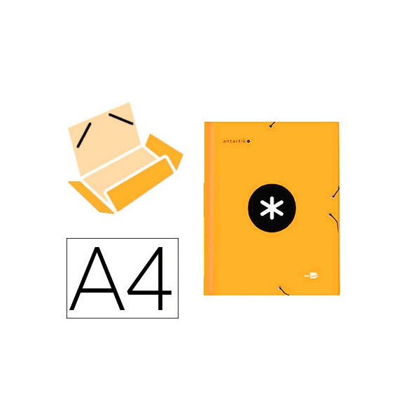 Carpeta liderpapel antartik gomas a4 3 solapas carton forrado color naranja. Carpeta liderpapel antartik gomas a4 3 solapas carton forrado color naranja.