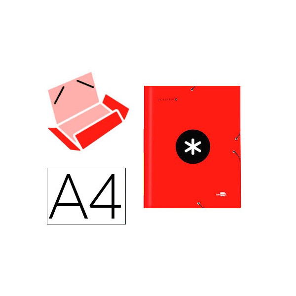 Carpeta liderpapel antartik gomas a4 3 solapas carton forrado color roja. Carpeta liderpapel antartik gomas a4 3 solapas carton forrado color roja.