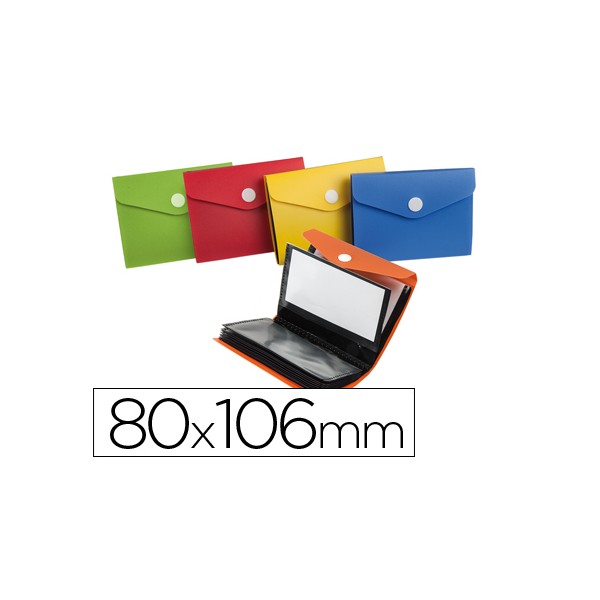 Carpeta liderpapel clasificador de tarjetas plastico para 40 tarjetas 80x106 mm 5 colores surtidos. Carpeta liderpapel clasificador de tarjetas plastico para 40 tarjetas 80x106 mm 5 colores surtidos.
