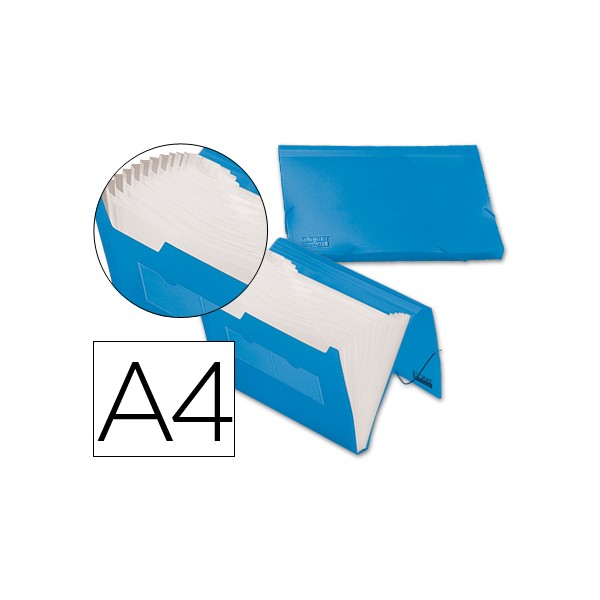 Carpeta liderpapel clasificador fuelle 32182 polipropileno din a4 azul serie frosty 13 departamentos. Carpeta liderpapel clasificador fuelle 32182 polipropileno din a4 azul serie frosty 13 departamentos.