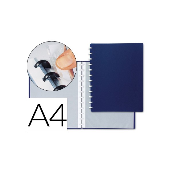 Carpeta liderpapel din a4 con 20 fundas intercambiables color azul. Carpeta liderpapel din a4 con 20 fundas intercambiables color azul.