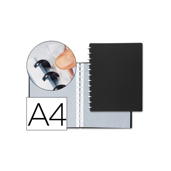 Carpeta liderpapel din a4 con 20 fundas intercambiables color negro. Carpeta liderpapel din a4 con 20 fundas intercambiables color negro.