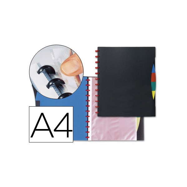 Carpeta liderpapel din a4 con 20 fundas y 4 separadores fundas intercambiables. Carpeta liderpapel din a4 con 20 fundas y 4 separadores fundas intercambiables.