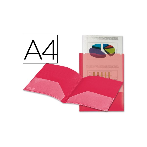 Carpeta liderpapel dossier dos bolsas canguro 45680 polipropileno din a4 roja. Carpeta liderpapel dossier dos bolsas canguro 45680 polipropileno din a4 roja.